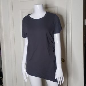 Anthropologie Lush Gray Asymmetrical Tie T-Shirt M
